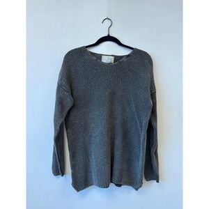 Vintage‎ Express Tricot Sweater Womens Small Gray Ramie Cotton Chunky Knit 90s